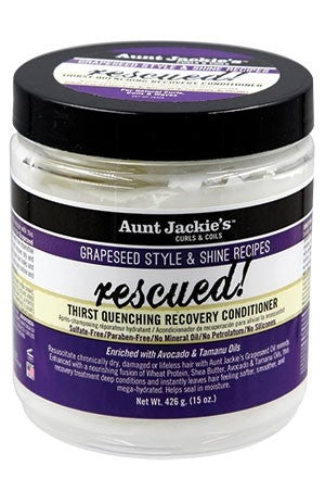 AUNT JACKIES Grapeseed Rescued Thirst Quenching Recover Conditioner (15oz), Sareya Beauty Supply Store in calgary Alberta